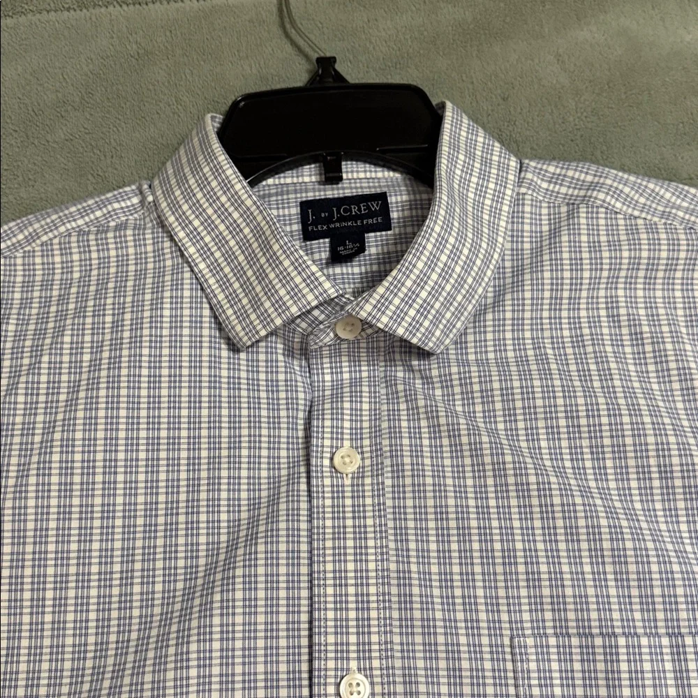 J. Crew Blue and White Plaid Shirt
